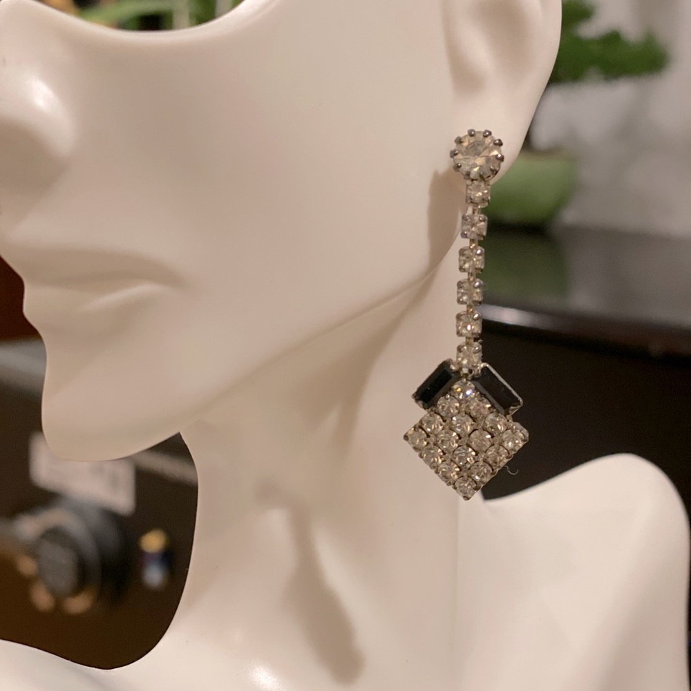 Vintage silver crystal earrings